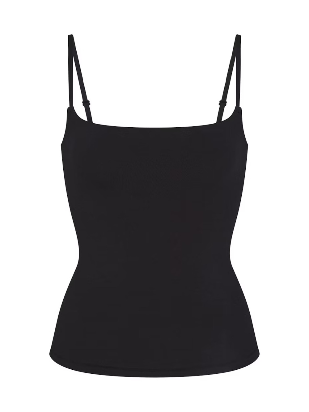 SKIMS Black Square Neck cotton jersey Slim Tank cami